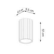 Carbon plafondlamp, wit, hoogte 10 cm, aluminium
