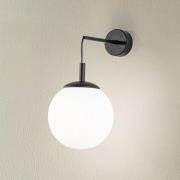 Wandlamp Esme, wit, hoogte 45 cm, glas, globe, E27