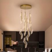 LED hanglamp Velas 9-lamps, goudkleurig, metaal, kunststof