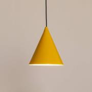 Hanglamp, mosterdgeel, metaal, Ø 24 cm, kegel, E27