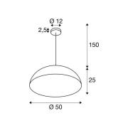 SLV hanglamp Forchini M, 50 cm, zwart/goudkleurig, metaal