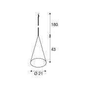 SLV hanglamp Magico, Ø 21 cm, zwart mat, metaal