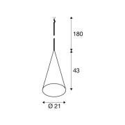 SLV hanglamp Magico, Ø 21 cm, wit mat, metaal