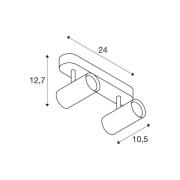 SLV LED plafondspot Noblo, wit, 2.700 K, lengte 24 cm