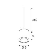 SLV LED hanglamp Oculus, bronskleurig, Ø 9 cm, dimbaar naar warm