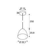 SLV hanglamp Para Cone, Ø 30 cm koperkleurig/wit