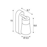 SLV wandlamp Puri 2.0 Cone, grijs, breedte 15 cm, metaal