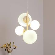 Hanglamp Dione, opaal/crème, 4-lamps