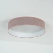 LED plafondlamp Plafond, roze, stof, Ø 45 cm, dimbaar in 3 stappen
