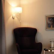 Wandlamp, jute, wit/beige, leeslampje