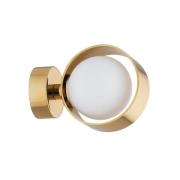 Wandlamp Mado, staal messingkleurig, glas opaal, 1-lamp