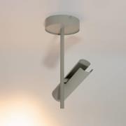 Plafondspot Leda 1, taupe, 1-lamp, staal, GU10, hoogte 34 cm