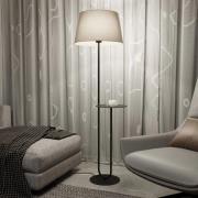 Hotel vloerlamp, beige/zwart, hoogte 150 cm, stof/metaal