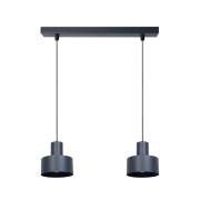 Hanglamp Rif 2, antraciet, 2-lamps, lineair, staal