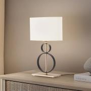 Tafellamp Priam, zwart/goud, staal, hoogte 42 cm