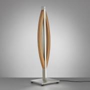 Quitani LED tafellamp Kiera, eiken/mat nikkel