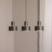 Hanglamp Rif 3, olijfgroen, 3-lamps, lineair, staal