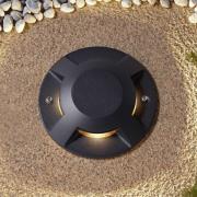 Lucande LED vloerspot Jeffrey, zwart, 4-lamps, Ø 20 cm