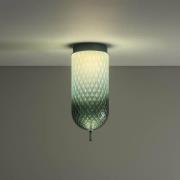 OLEV LED plafondlamp Curuba, groen, glas, hoogte 40 cm, 2.700 K