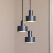Hanglamp Rif 3, antraciet, rond, 3-lamps, Ø 33 cm
