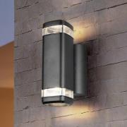 Buitenwandlamp Barcelos, zwart, hoogte 21 cm, up/down