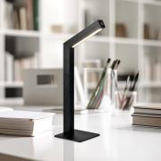 LED tafellamp Skip, zwart, MDF, hoogte 37,5 cm