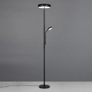 LED vloerlamp Palermo, zwart mat, afstandsbediening, geheugen