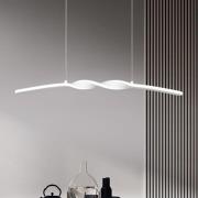 LED hanglamp Ginko, wit mat, metaal, lengte 79 cm