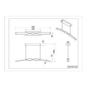 LED hanglamp Ginko, zwart mat, metaal, lengte 79 cm