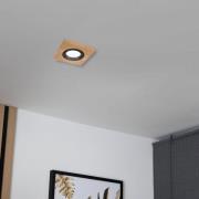 Plafond inbouwlamp Tobby, 10 x 10 cm, eikenhout, GU10