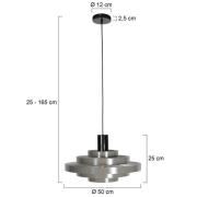 Hanglamp Halo Cirque, grijs, metaal, Ø 50 cm, E27