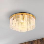 Plafondlamp Gorley, goudkleurig/opaal, Ø 50 cm, metaal/glas