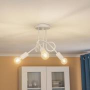 Plafondlamp Joiy, gekruist, 3-lamps, wit