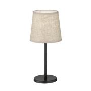 Rimini tafellamp, linnen, beige/zwart, E14, 30 cm