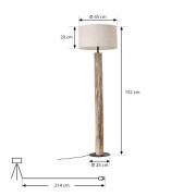 Lucande vloerlamp Jorvan, crème, eucalyptus, linnen
