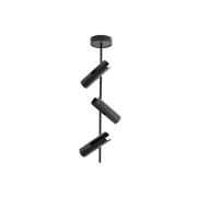 Plafondspot Leda 3, olijfgroen, 3-lamps, staal, hoogte 76 cm