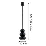 Hanglamp Oman, zwart glanzend, glas, Ø 14 cm
