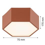 LED plafondlamp Libre, terracottakleurig, staal, 3.000 K