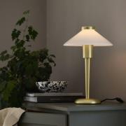 PR Home Tafellamp August, messingkleurig/opaal, 34 cm, metaal