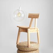 Hanglamp Aura, wit, metaal, glas, helder, E27