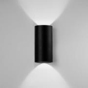 EGG DLS Tubo buitenwandlamp, zwart, Ø 9 cm aluminium up/down