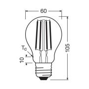 OSRAM LED lamp E27 3,8W Filament 2.700K 806lm 2-pack