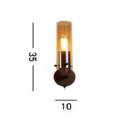 Wandlamp Zweden II, 1-lamp, staal, glas, E27