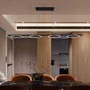 Space LED hanglamp, 4-lamps, zwart, metaal