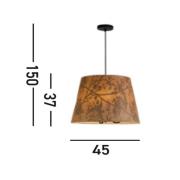 Hanglamp Isla, Ø 45 cm, bruin, beige, bamboe, staal