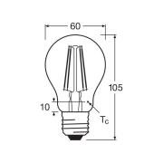 OSRAM LED filament lamp E27 7W 827 6-pack