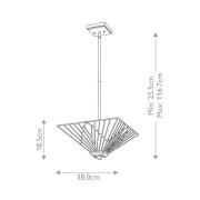 Alderley plafondlamp, in hoogte verstelbaar, Tiffany stijl