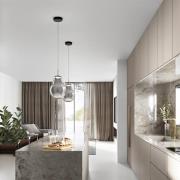 LED hanglamp Noa, grijs, glas, Ø 25 cm, CCT, dimbaar