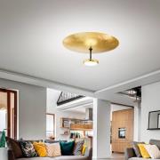 LED plafondlamp Yuko, goud/zwart, metaal, 23 cm, dimbaar