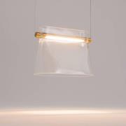 Maytoni glazen hanglamp Cabaret, messing/helder, lengte 25 cm